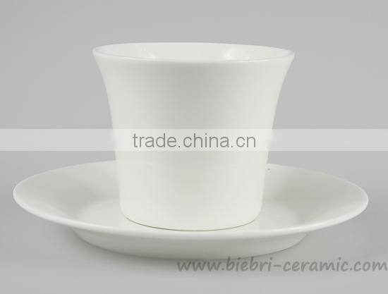 180cc 6oz Plain White Fancy Antique Coffee Cups And Saucers Sets Logo Decal Printing