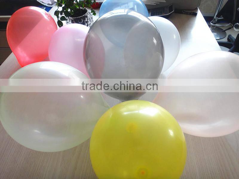 2016 Hot sell Colorful round latex balloon/pealized round balloon