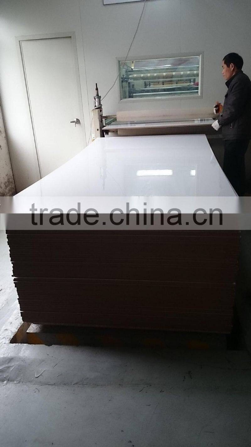 High gloss white color pvc mdf board for kitchen cabinet door