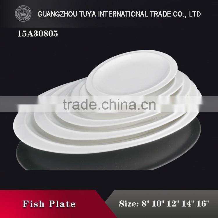 Chinese restaurant nice ceramic deep oval plate