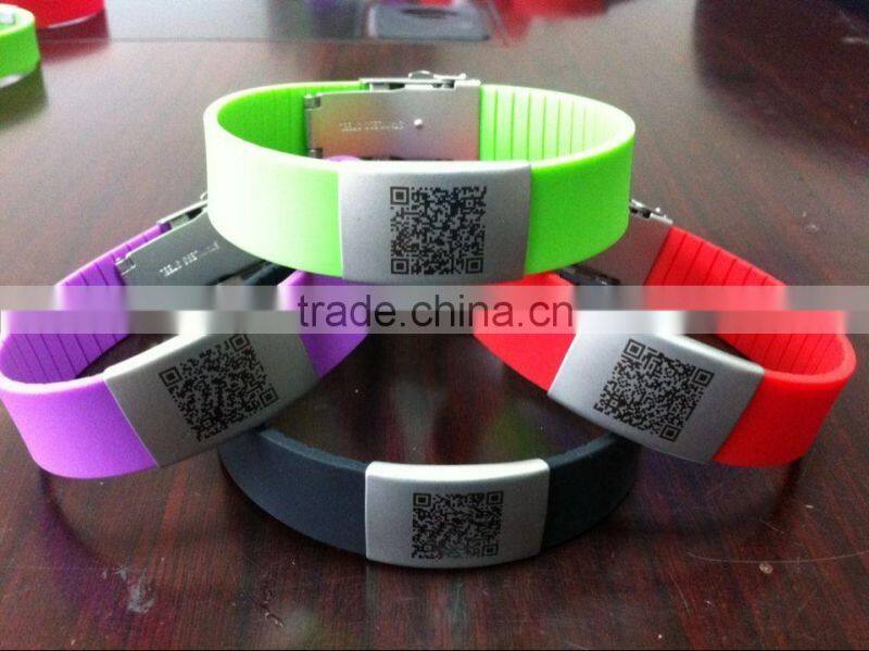 Stainless Steel Silicone ID Bracelet Silicone Metal Bracelet