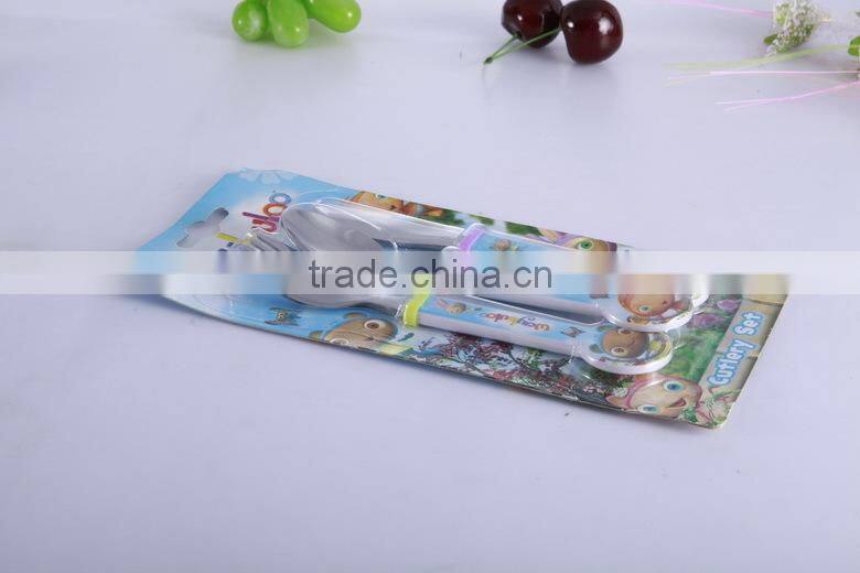 High-tech ABS handle printed pattern with metal spoon and fork set