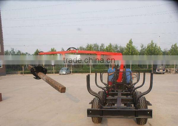 CE certificate Hydraulic Log Trailer with Crane