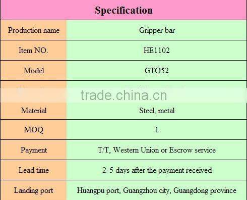 Heidelberg gripper bar HE1102-- spare parts for Heidelberg GTO 52 machine, Heidelberg spare parts
