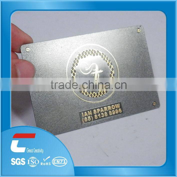 matte stainless steel business card with nice printing / custom stainless steel business card