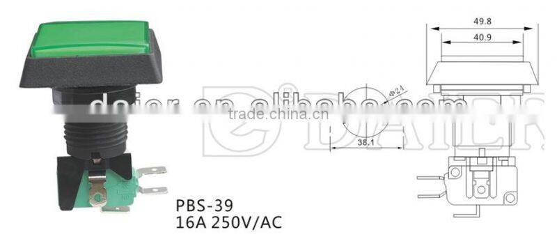 PBS-39 24mm green button with micro switch