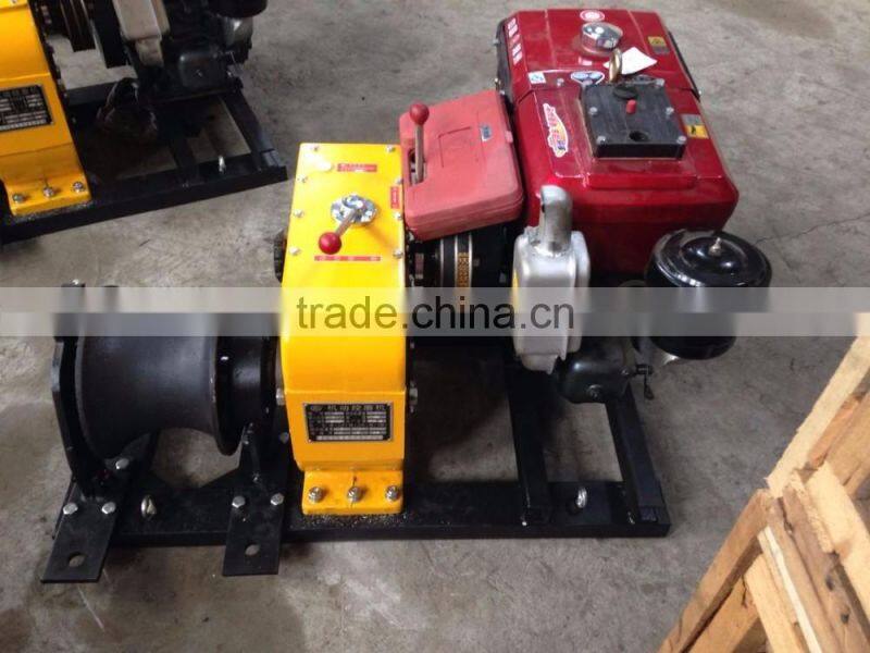 8 Ton JJM Water cooled diesel engine powered pulling winch belt driven