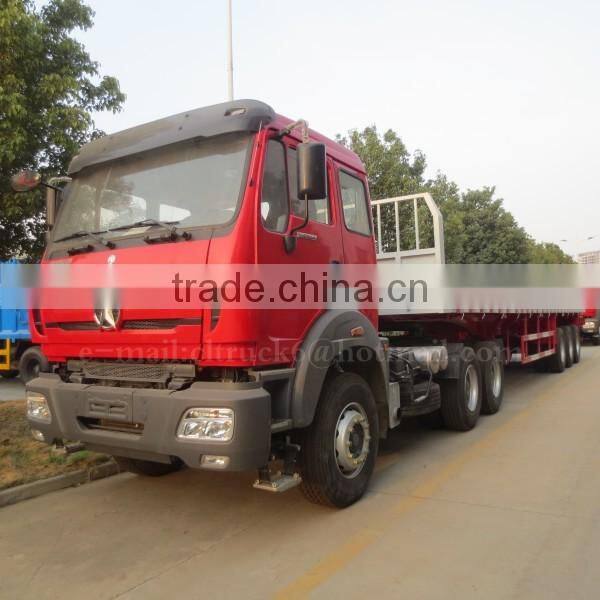 CLW 3 axle Flatbed Trailer 60 ton with North Ben Tractor Head