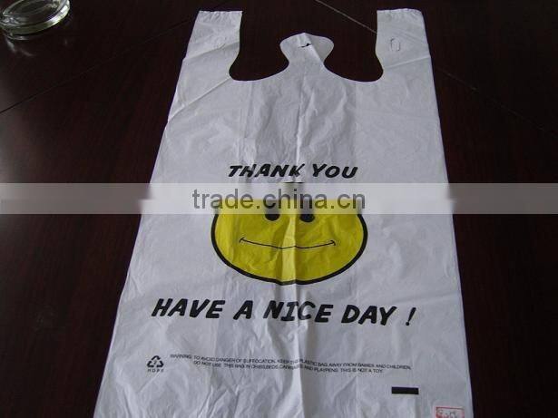Eco-friendly bioderagdable disposable plastic T shirt bag for grocery