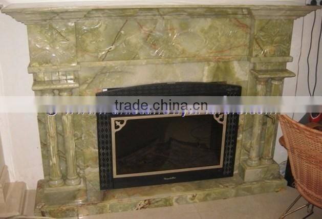 MODERN DESIGN GREEN ONYX FIREPLACES