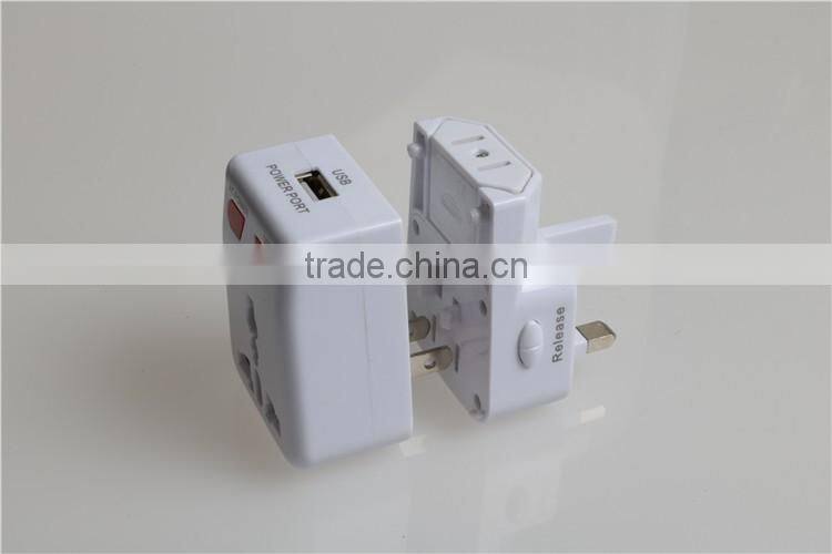 Global Travel plug multifunction converter with a single USB port universal adapter