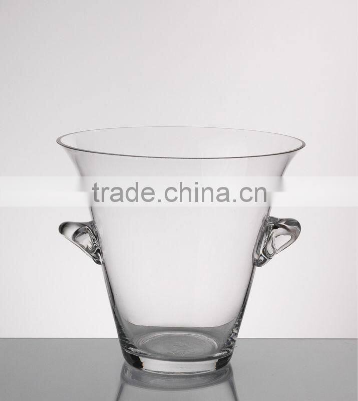 hyacinth glass vase,clear irregular glass vase in high quality,mouth blown glassware