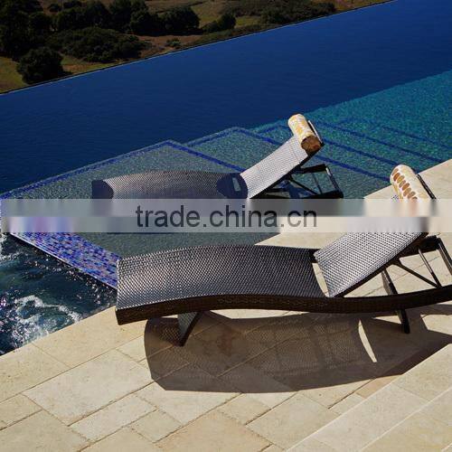 2017 Trade Assurance Most Popular multi-position outdoor cane wicker chaise sun lounge