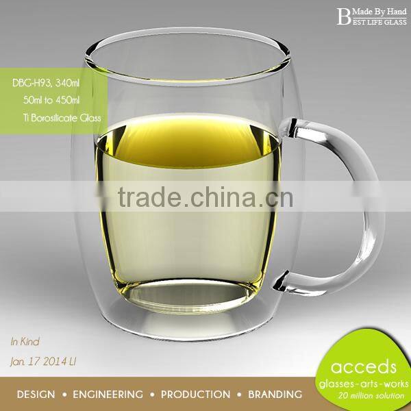 Pyrex Heat Resistant Double Layer Glass Beer Mug