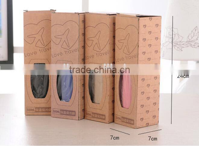 Supply Creative fashion Press cover Stainless steel thermos cup / cold insulation Cup (500ml)