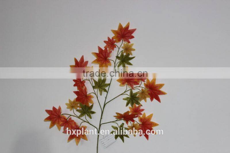 plastic artificial green maple leaves for home decoration