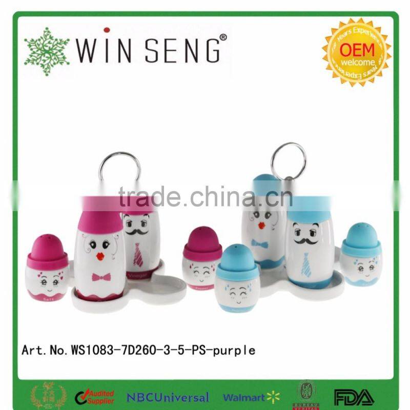 Porcelain condiment set Oil & Vinegar Bottle salt & pepper shaker