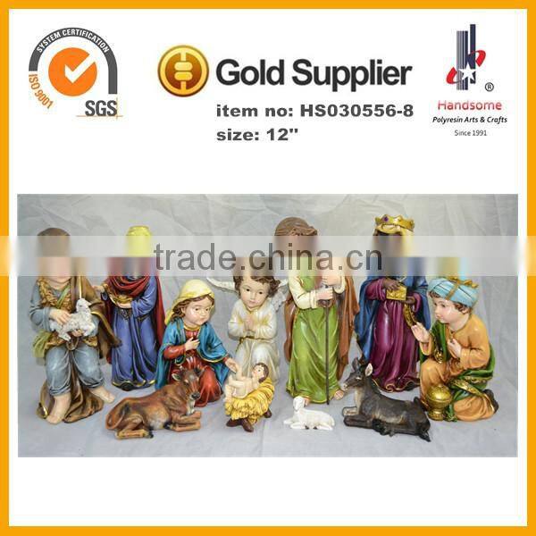 12''H 3D relief polyresin nativity sets