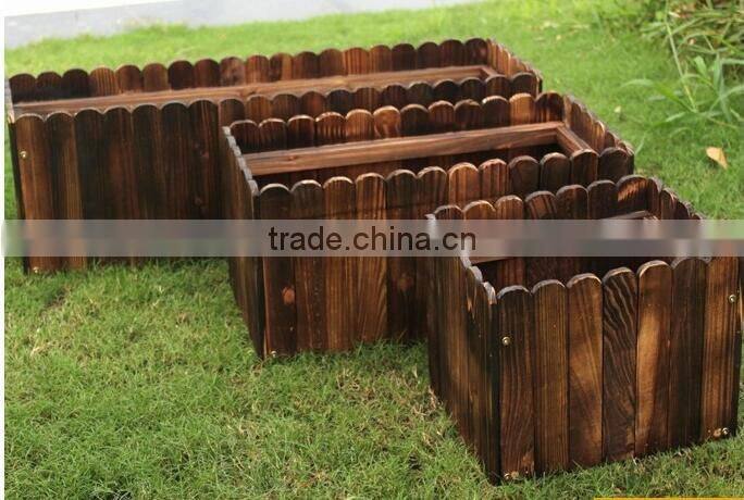 practical rectangular cedar wooden flower pots