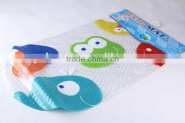 Transparent circular PVC anti slip bath mat with animal patterns/bathroom mat