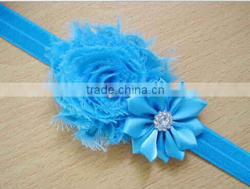 Cute fabric flower hair scrunchies for kids