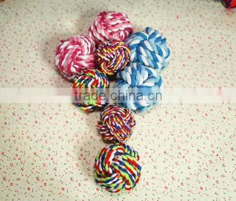 colored textile ball toys for dog pet