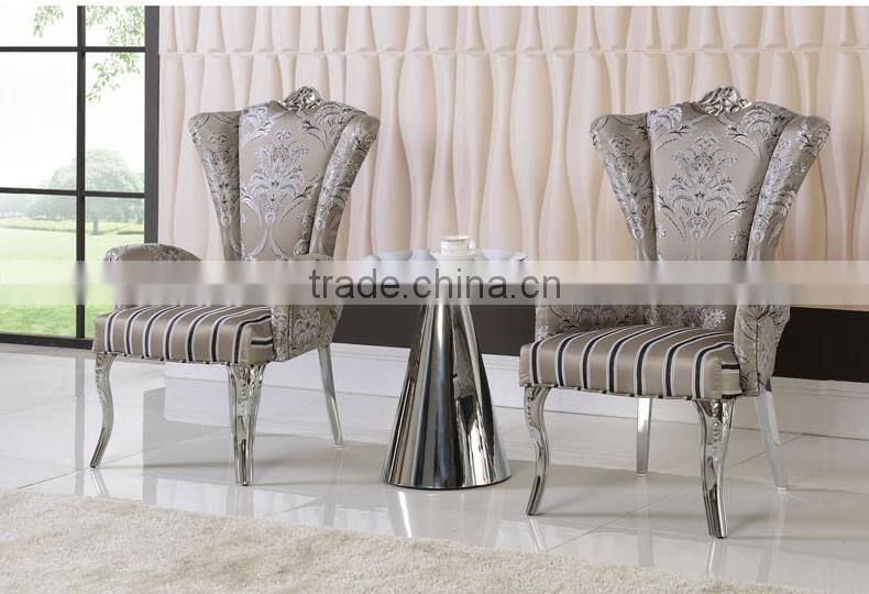 FS65 Modern contemporary neoclassic silver metal leisure chair bar pub salon club barbershop hotel room chair