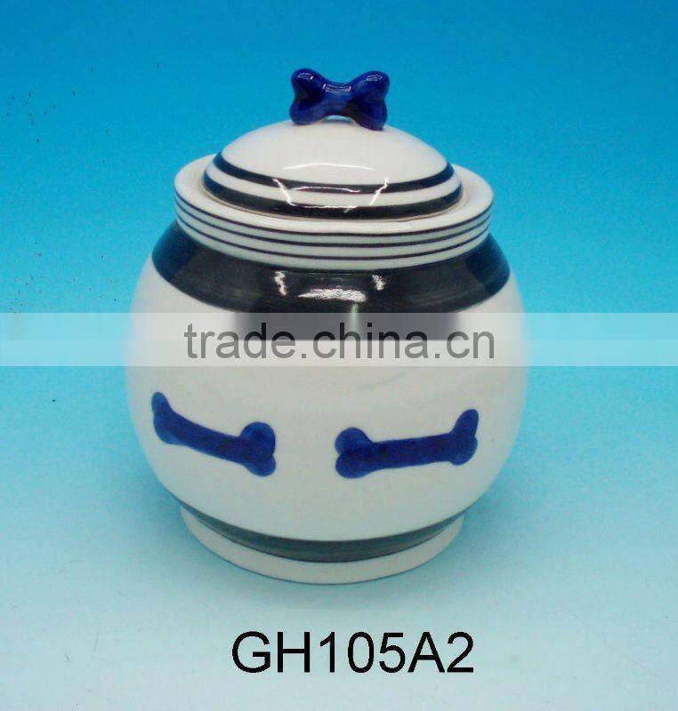 Ceramic Dog jar with Lid