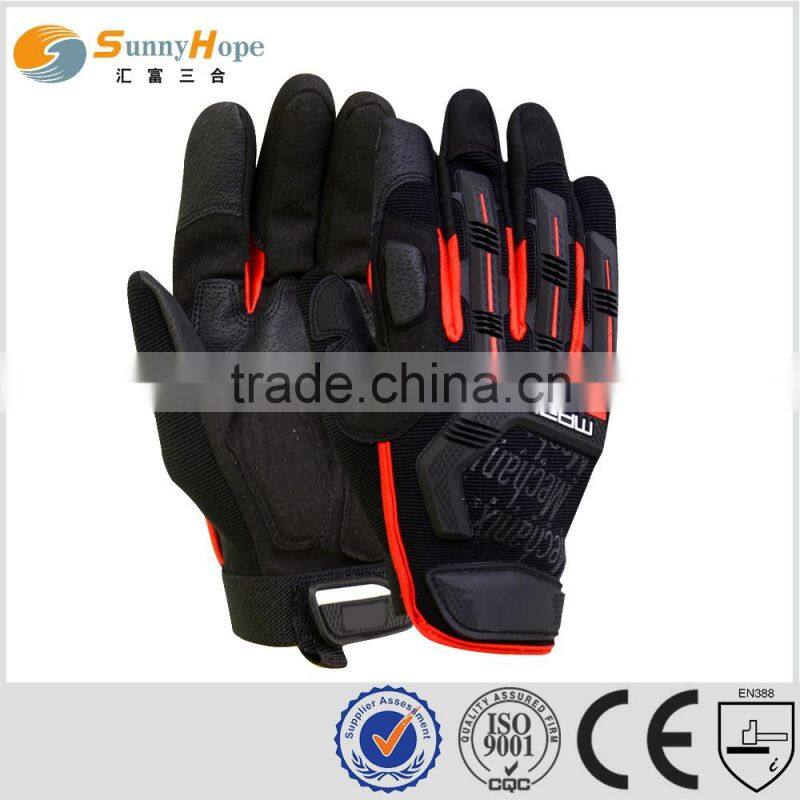Sunnyhope mechanic protection leather oil-resistant working gloves