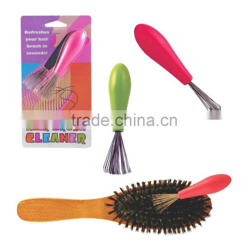 hair brush cleaner with wooden handle and stainless steel head