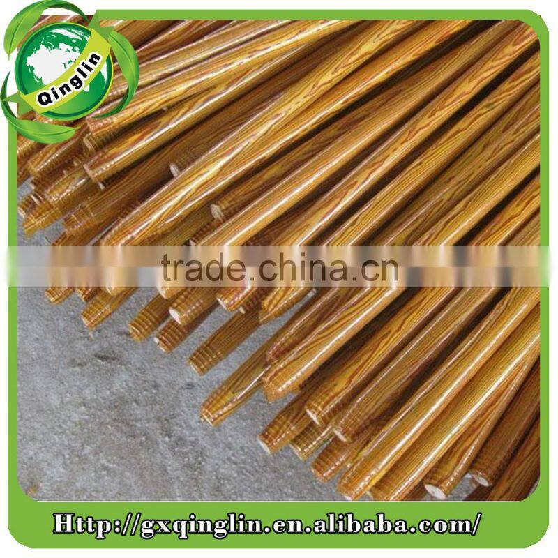 little black plastic cap wooden broom handle with flowers pvc coated