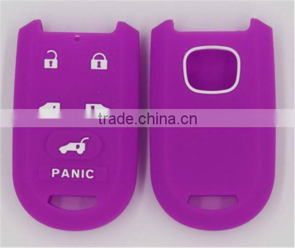 silicone rubber car key cover for honda 5 buttons with panic