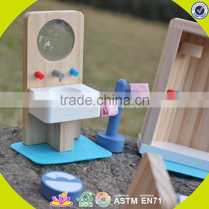 Wholesale cheap baby wooden dollhouse furniture pretend play kids wooden dollhouse furniture W06B054-S