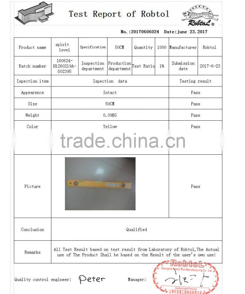 spirit level box beam aluminum body shockproof
