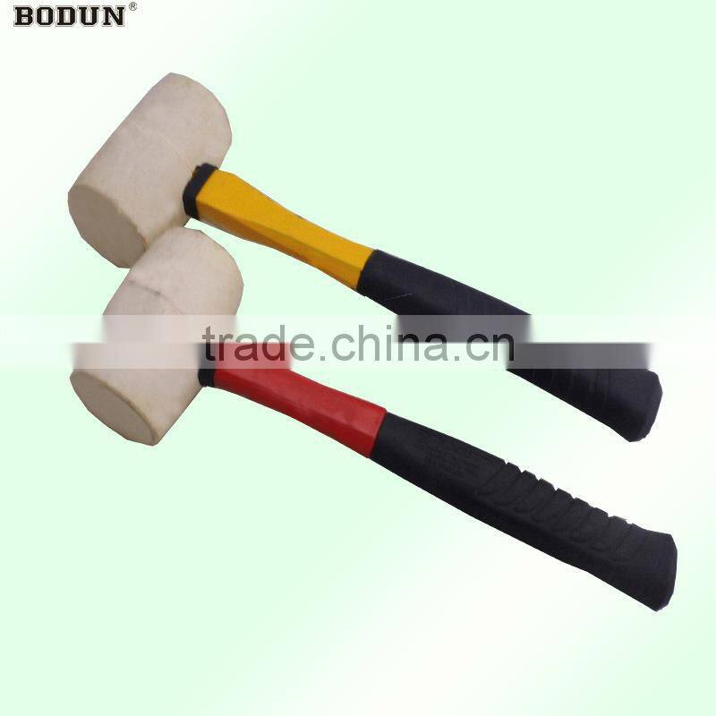 H3004 White rubber hammer with fiberglass handle