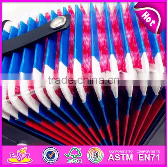Hot selling children toy wooden musical accordion instrument W07K006A