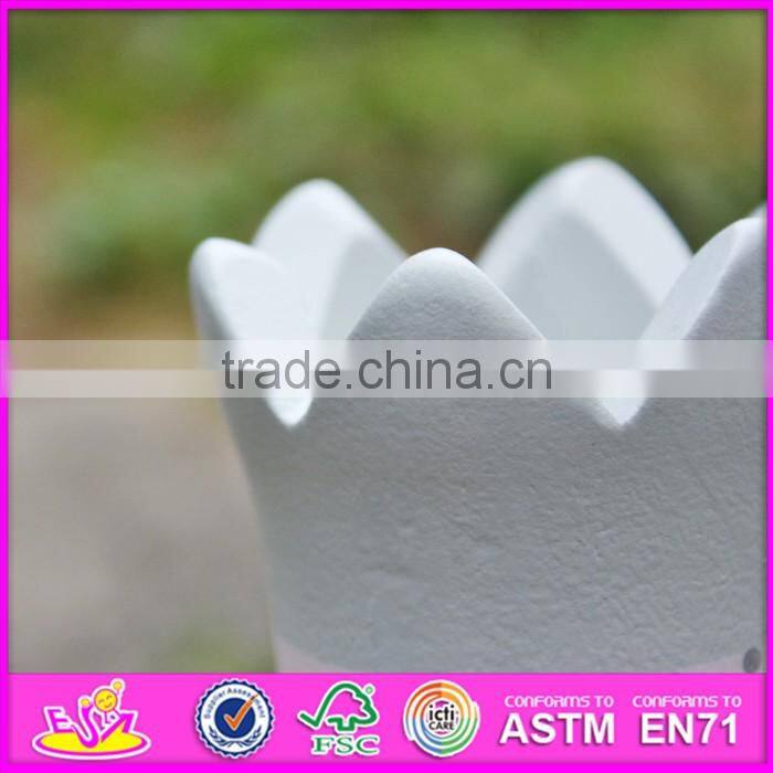 2016 new design crown wooden stacking rings toy for toddlers W13D129