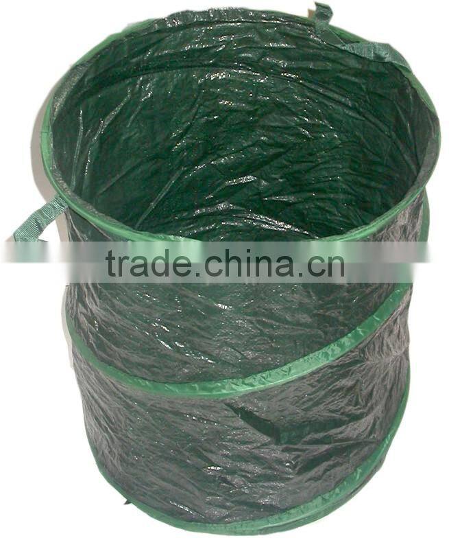 Wholesale 90L capacity pop up garden waste bag Reusable leaf bag with PP handle