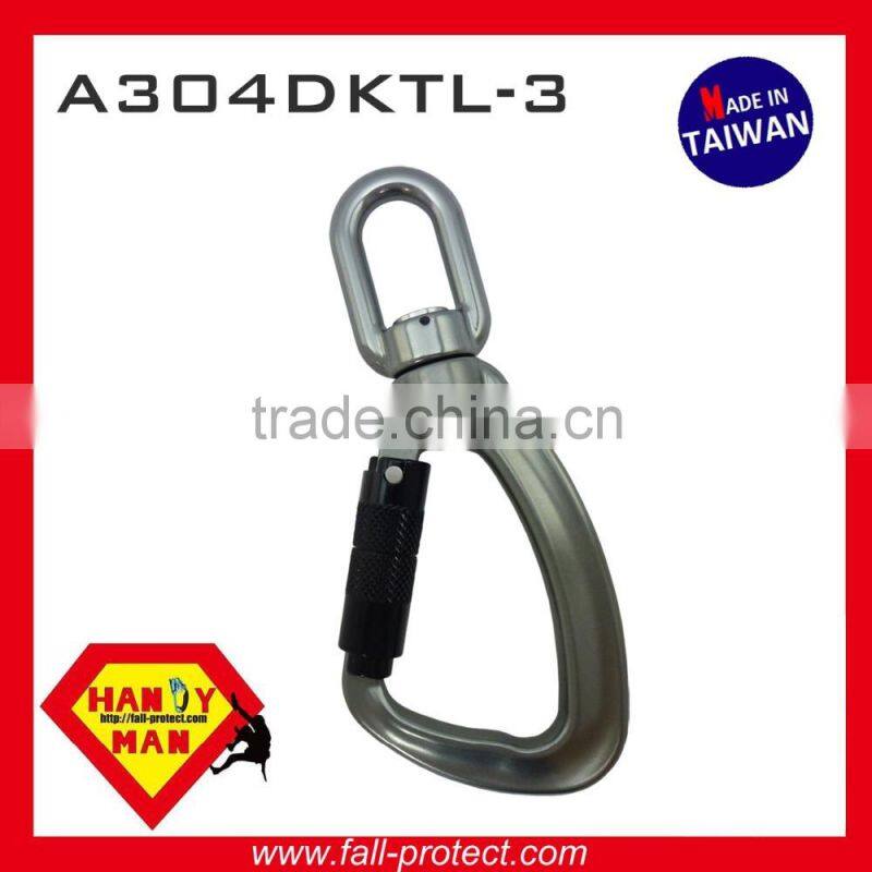 A304DKTL-3 Medium Aluminum Alloy swivel eye 25kN Load Indicator Snap Triple Lock Hook