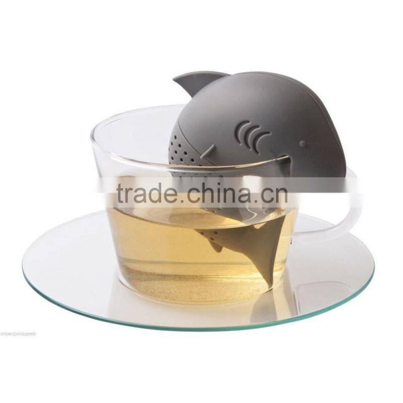 16159 Silicone Shark Infuser Loose Tea Leaf Strainer Herbal Spice Filter Diffuser