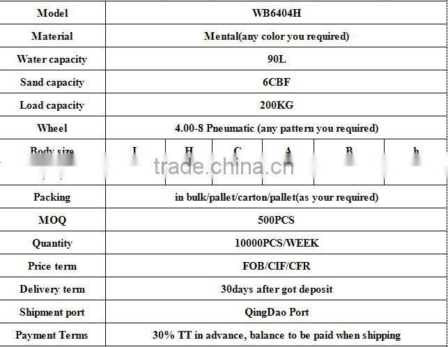 durable hot sell wheel barrow WB6404H