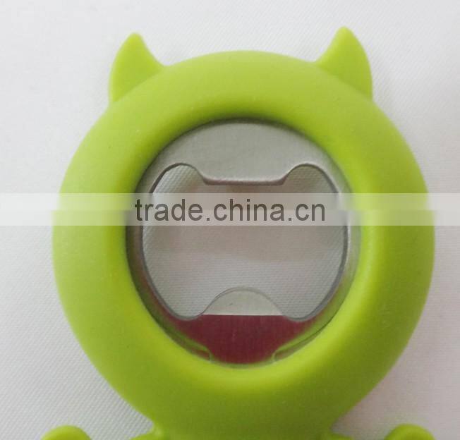 shark shaped cute silicone with stainless steel bottle opener