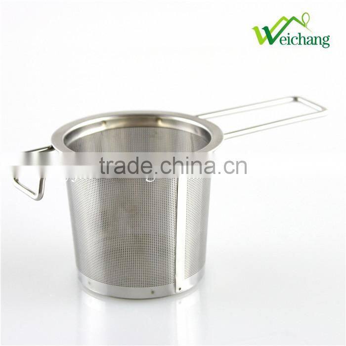 WCE6023 Good quality Stainless Steel Mesh Tea tools Tea Strainer Tea Infuser With Hook and Handle