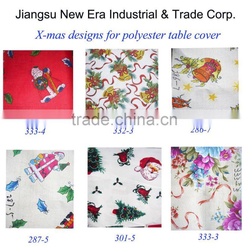 Printed Polyester Table cloth with christmas design