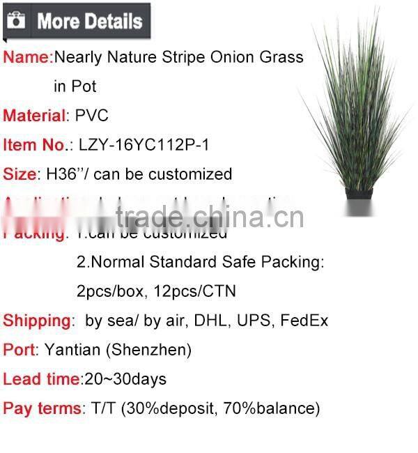 36 / 48 / 60 Inch Nearly Nature Artificial Grass Potted Striped Onion Grass Decorative Weed Pots Plant
