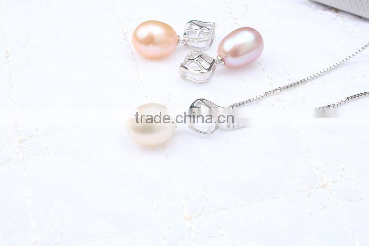 925 silver Pearl Pendant and earring