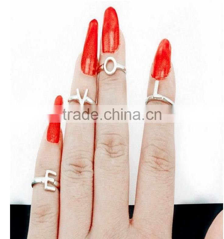 New arrived fashion jewelry gold finger ring set midi ring set