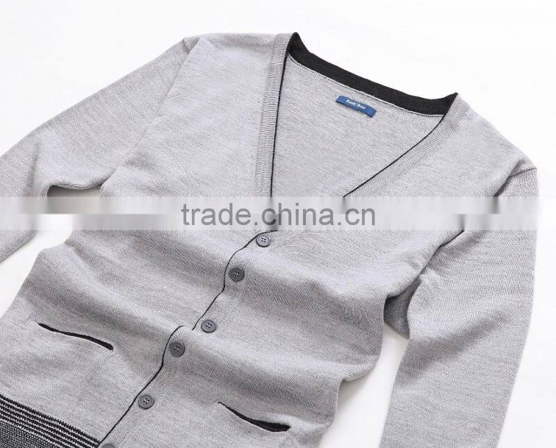 Men's fine cardigan grey kintwear