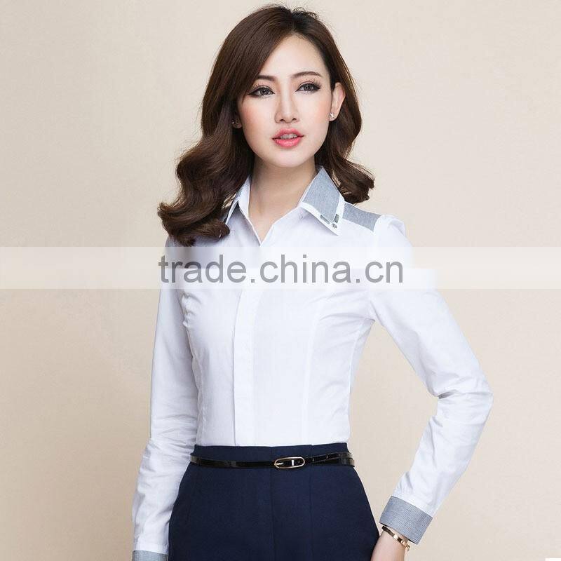 2017 New ladies office wear blouse shirt formal shirt design for women