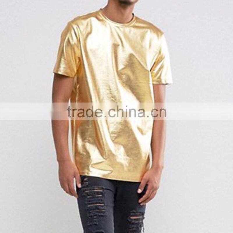gold Custom T Shirt Printing OEM Design gold t-shirt custom